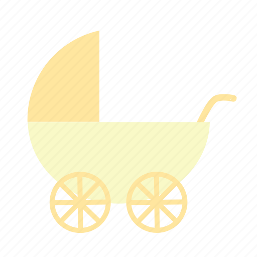 Baby car, baby carriage, buggy, pram, stroller, yellow, baby icon - Download on Iconfinder