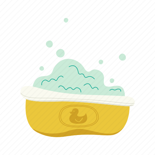 Bath, foam, bubble, flat, icon, baby, care icon - Download on Iconfinder