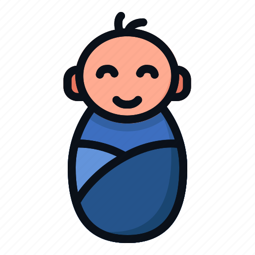 Swaddle, baby, boy, kid, happy, child, newborn icon - Download on Iconfinder