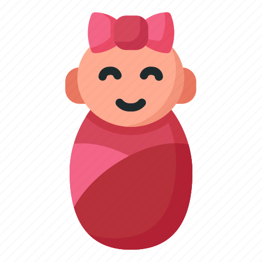 Swaddle, baby, girl, kid, happy, child, newborn icon - Download on Iconfinder