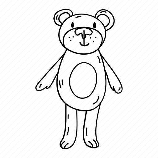 Baby, bear, contour, stuffed toy, teddy bear, toy icon - Download on Iconfinder