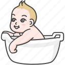 baby, bath, child, clean, infant, time, tub