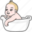 baby, bath, child, clean, infant, time, tub 