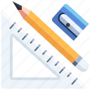 drawing, measure, pencil, ruler, tool