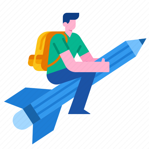 Creative, knowledge, learning, pencil, rocket, school icon - Download on Iconfinder