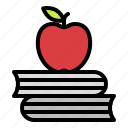 apple, book, knowledge, school