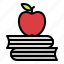 apple, book, knowledge, school 