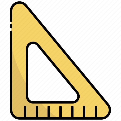 Triangular ruler, ruler, scale, measure, measurement, tool, school icon - Download on Iconfinder