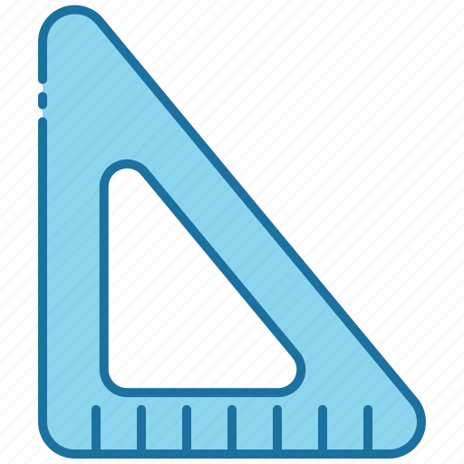 Triangular ruler, ruler, scale, measure, measurement, tool, school icon - Download on Iconfinder