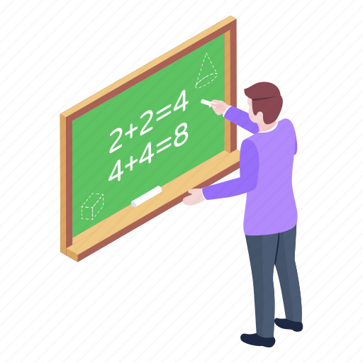 Maths lecture, mathematics class, maths class, class teacher, education illustration - Download on Iconfinder