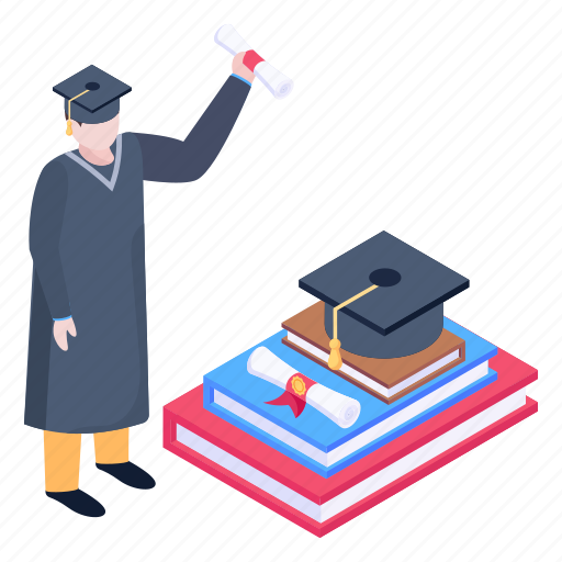 Pupil, scholar, graduation, convocation, student illustration - Download on Iconfinder