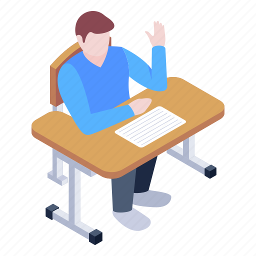 Present, class student, classroom, class attendance, student table illustration - Download on Iconfinder