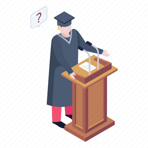 Orator, speech, conference, dais, rostrum illustration - Download on Iconfinder