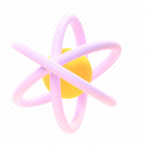 Atom, 1, front 3D illustration - Download on Iconfinder