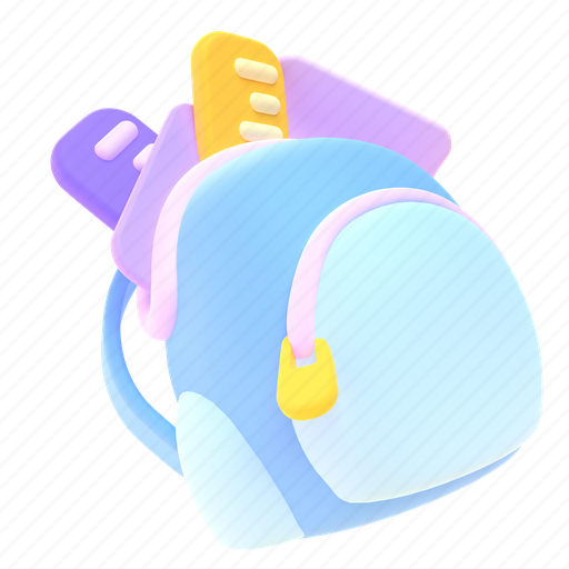 Backpack, dynamic 3D illustration - Download on Iconfinder