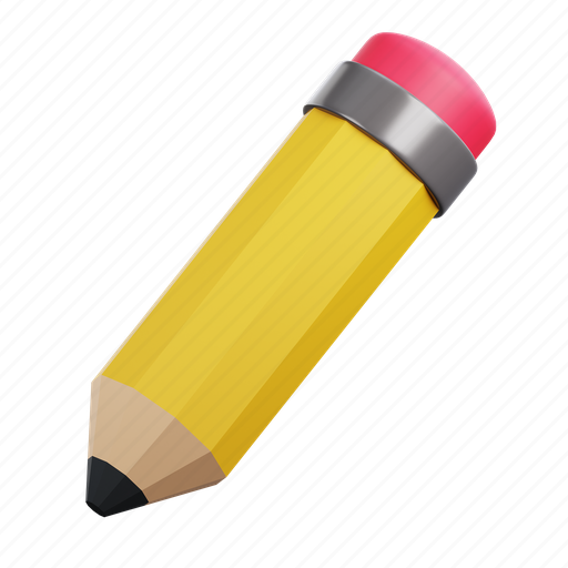 Pencil, ruler, writing, drawing, write, education, school 3D illustration - Download on Iconfinder