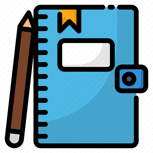Diary, journal, notebook, pen, pencil, school icon - Download on Iconfinder