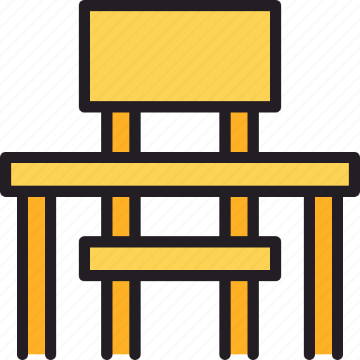 Chair, desk, education, school, table icon - Download on Iconfinder