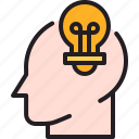 bulb, head, idea, lamp