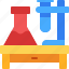 chemistry, desk, flask, science, table 