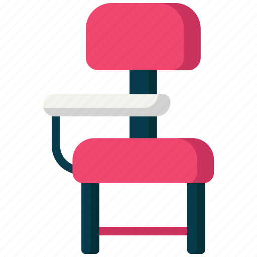 Desk chair, chair, furniture, household, seat, classroom, desk icon - Download on Iconfinder