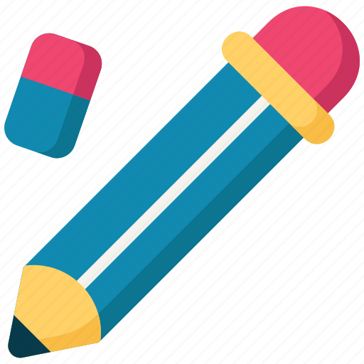 Pencil, eraser, stationary, school material, write, draw, office materials icon - Download on Iconfinder