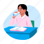 drinking, water, break, class, student, pupil 