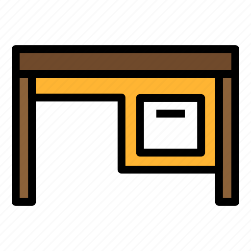 Desk, education, learning, school, study, table, work icon - Download on Iconfinder