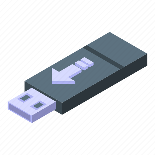 Usb, flash, backup, isometric icon - Download on Iconfinder