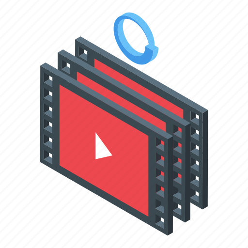 Video, files, backup, isometric icon - Download on Iconfinder