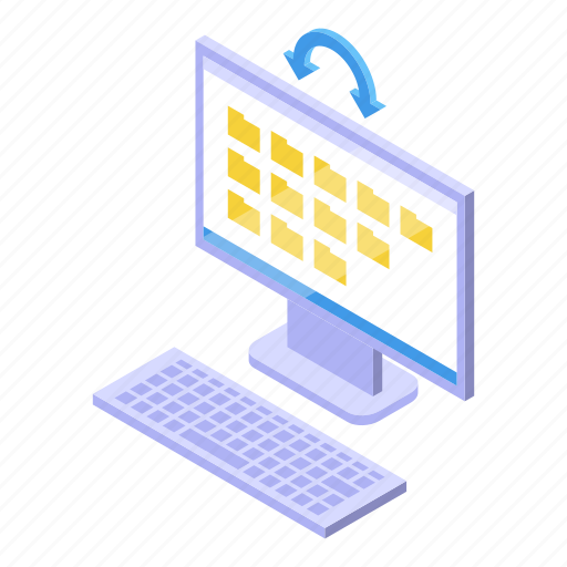 Computer, backup, isometric icon - Download on Iconfinder