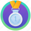 bronze medal, gold medal, medal achievement, numbering medal, one symbol medal 