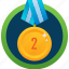 bronze medal, gold medal, medal achievement, numbering medal, second medal 