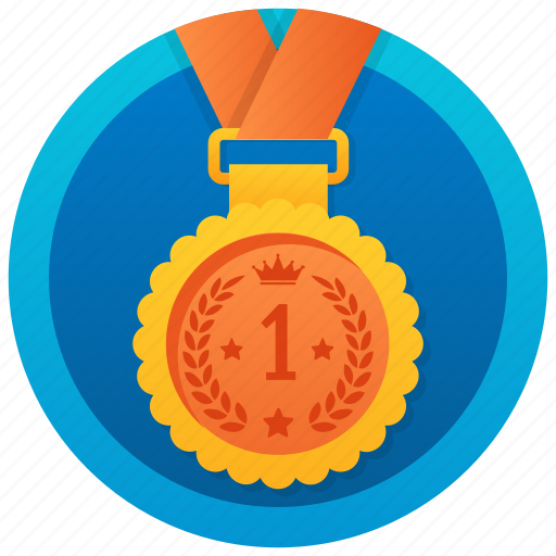 Bronze medal, gold medal, medal achievement, numbering medal, one symbol medal icon - Download on Iconfinder