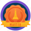 achievement, marker, master badge, medallion, reward, stamp, token 