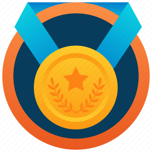Gold medal, medal, one star, star medal, star pendant icon - Download on Iconfinder