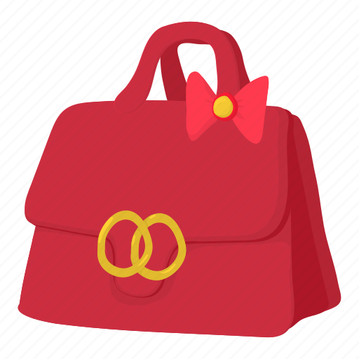 Bag, cartoon, elegance, handbag, lady, red, white icon - Download on Iconfinder