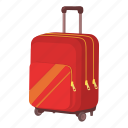 bag, cartoon, luggage, plastic, suitcase, travel, white