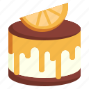 orange, cake, bakery, food, and, restaurant, slice, dessert