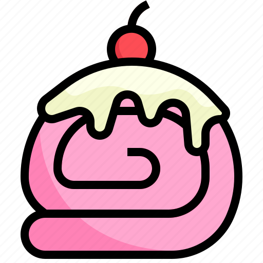 Roll, cake, food, and, restaurant, dessert, bakery icon - Download on Iconfinder