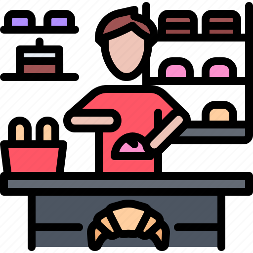 Worker, bread, man, bakery, pastries, food icon - Download on Iconfinder