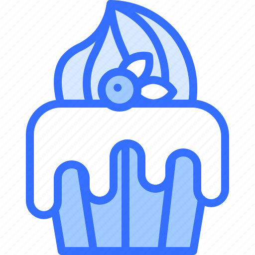 Muffin, cream, berry, bakery, pastries, food icon - Download on Iconfinder