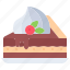 cake, cream, berry, bakery, pastries, food 