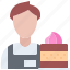 worker, man, cake, bakery, pastries, food 