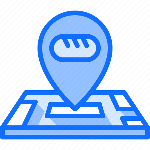Baker, bakery, bakeshop, food, location, map icon - Download on Iconfinder