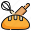 baked, kitchen, loaf, dessert, cooking, food, bakery icon 