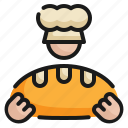 baked, chef, bread, shop, loaf, store, shopping, bakery icon