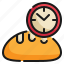 loaf, time, baked, timer, bakery icon 