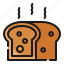 bread, loaf, breakfast, food, kitchen, bakery icon 