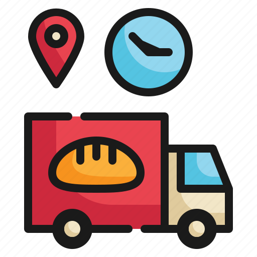 Delivery, truck, gps, baked, location, transport, shipping icon - Download on Iconfinder